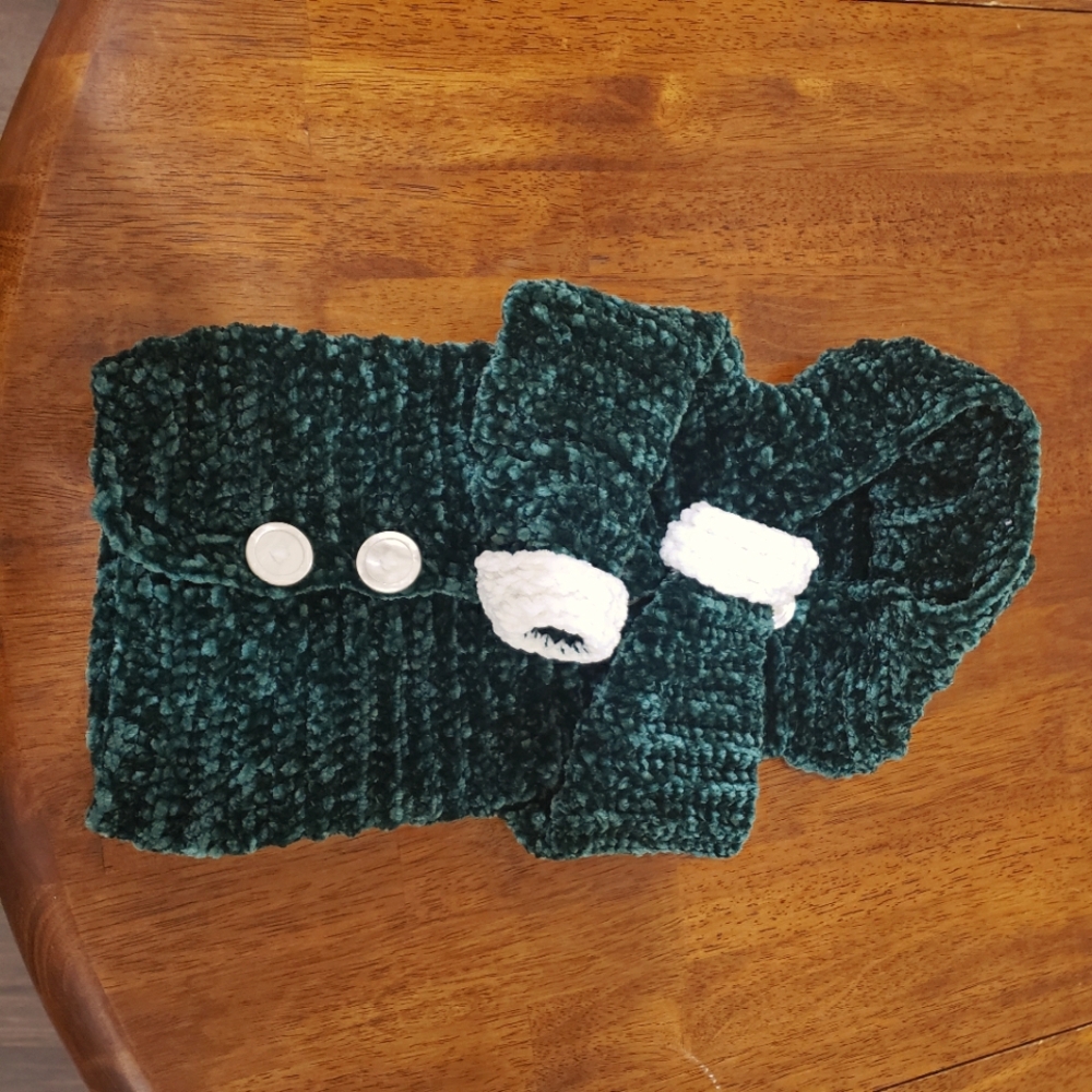 Homemade Velvet Crochet Cardigan baby sweater 0-3 months